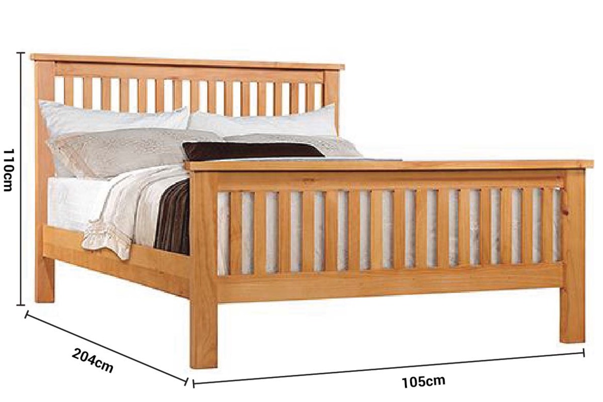 Hereford Pine Single 3' HE Bed Frame dimensions