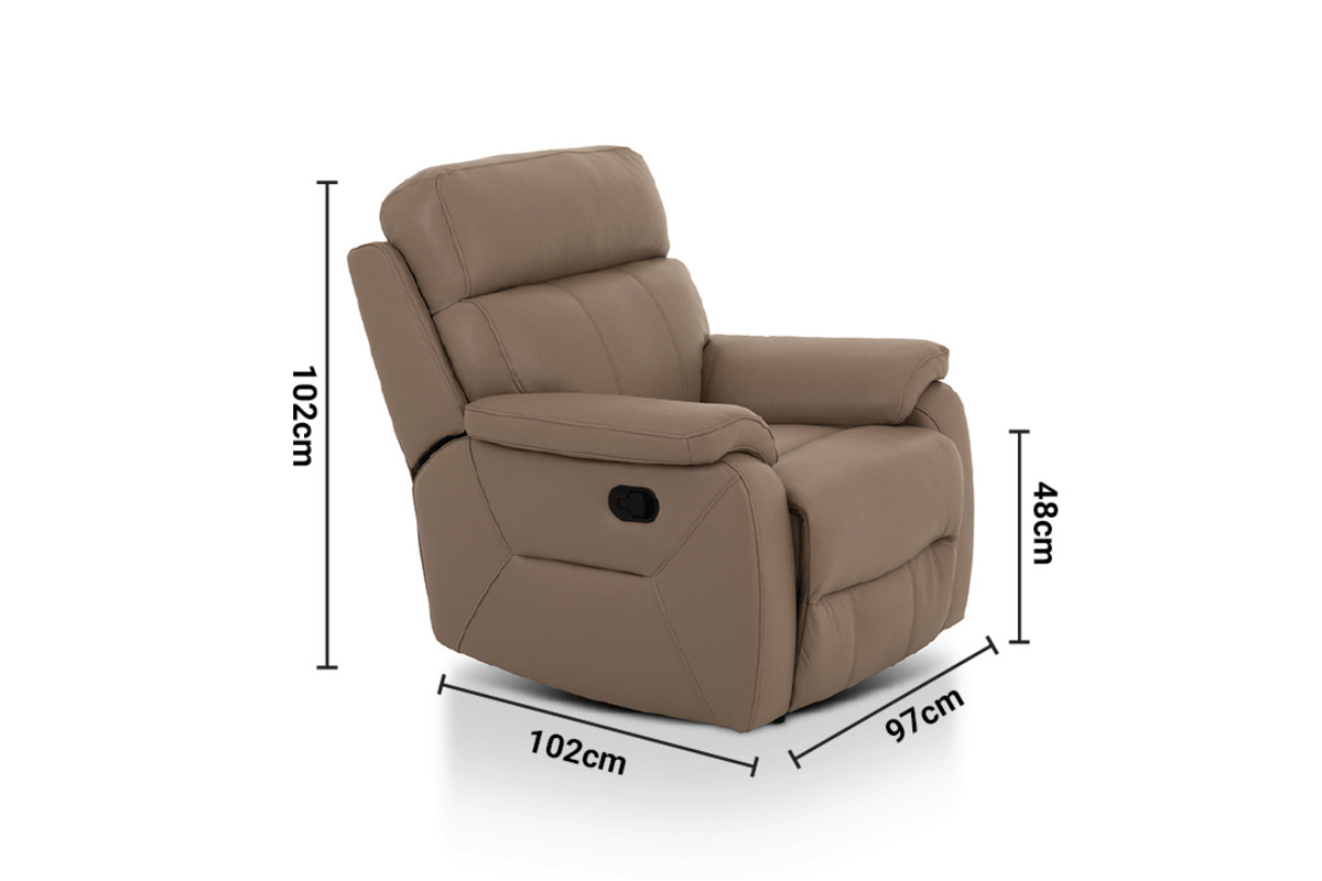 Hugo Leather Manual Recliner Armchair dimensions