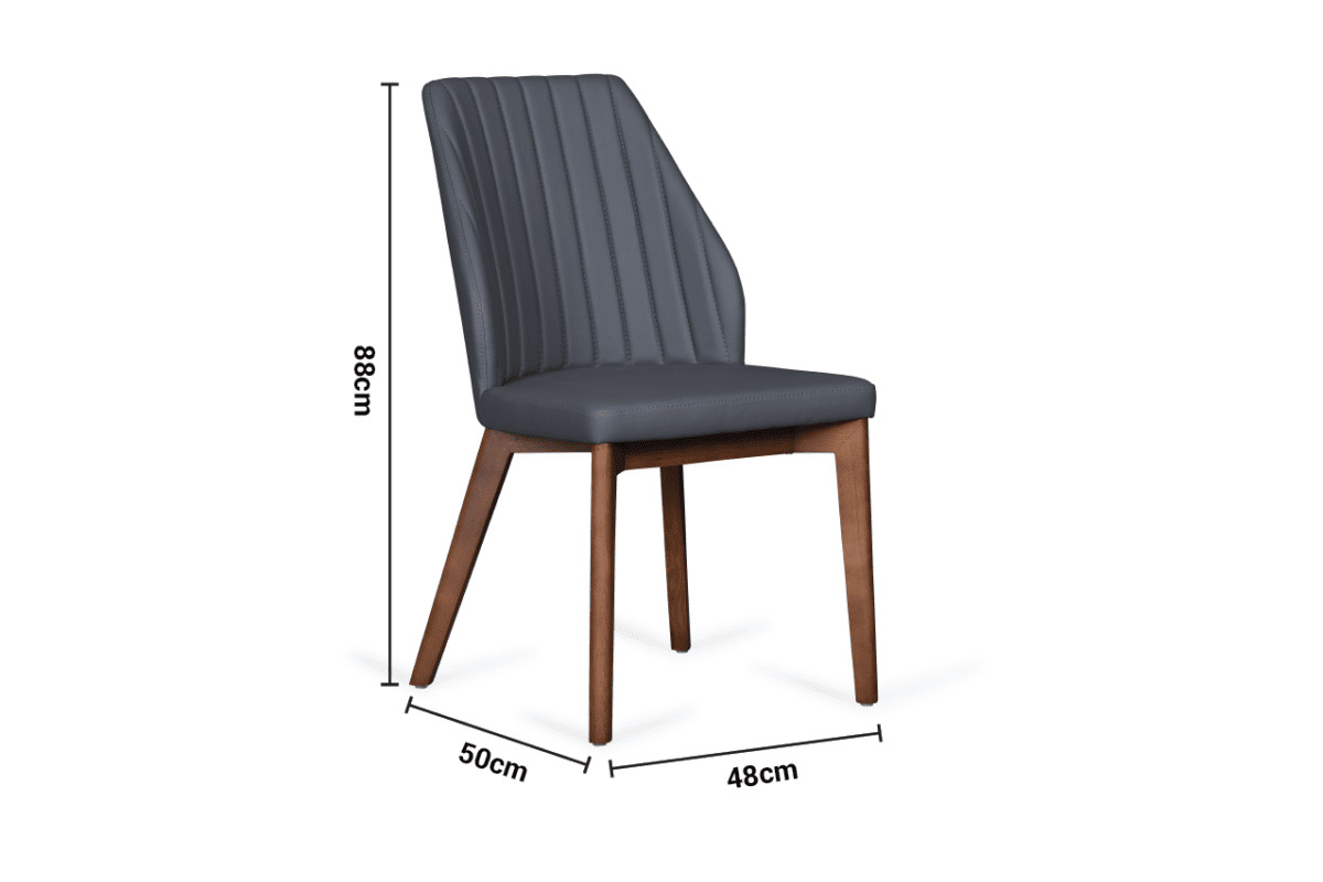 Huller Dark Grey Dining Chair dimensions