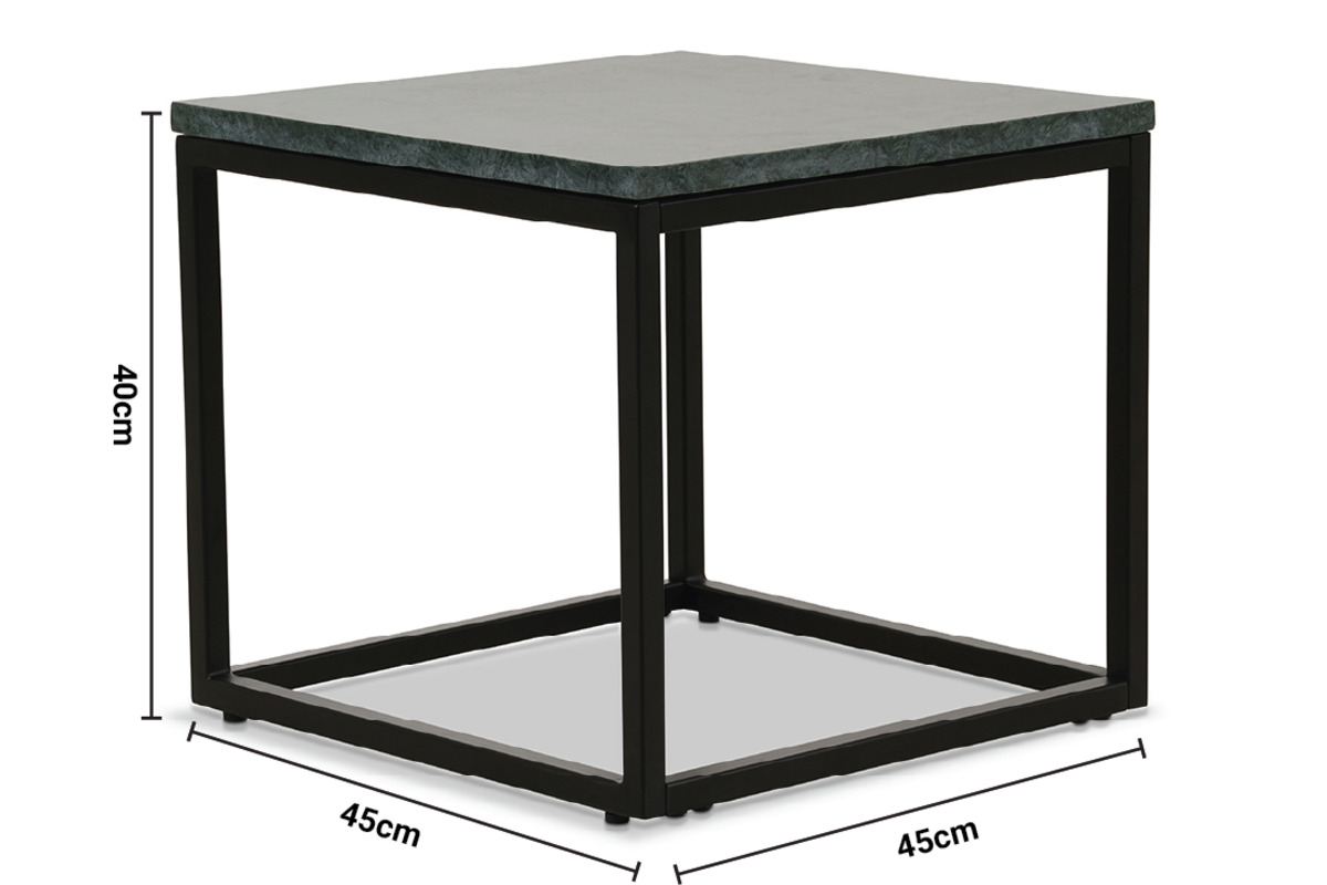 Industrial Side Table Green Marble dimensions