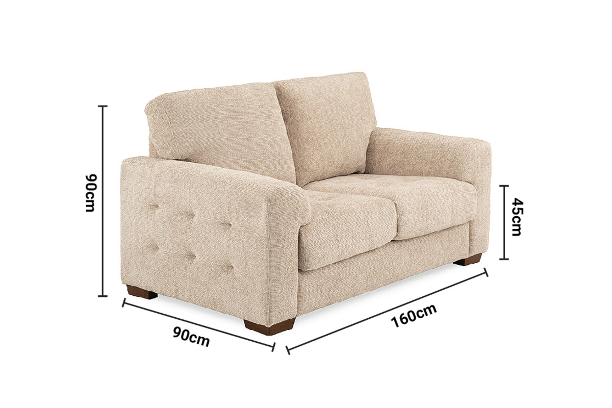 Jackson Champagne 2 Seater Sofa dimensions