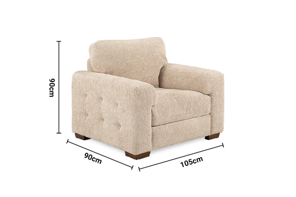 Jackson Champagne Armchair dimensions