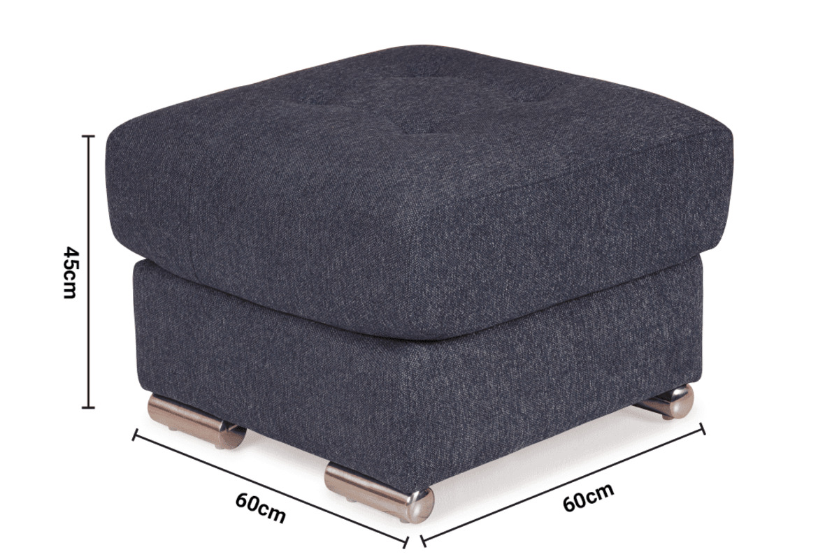 Jackson Navy Fabric Footstool dimensions