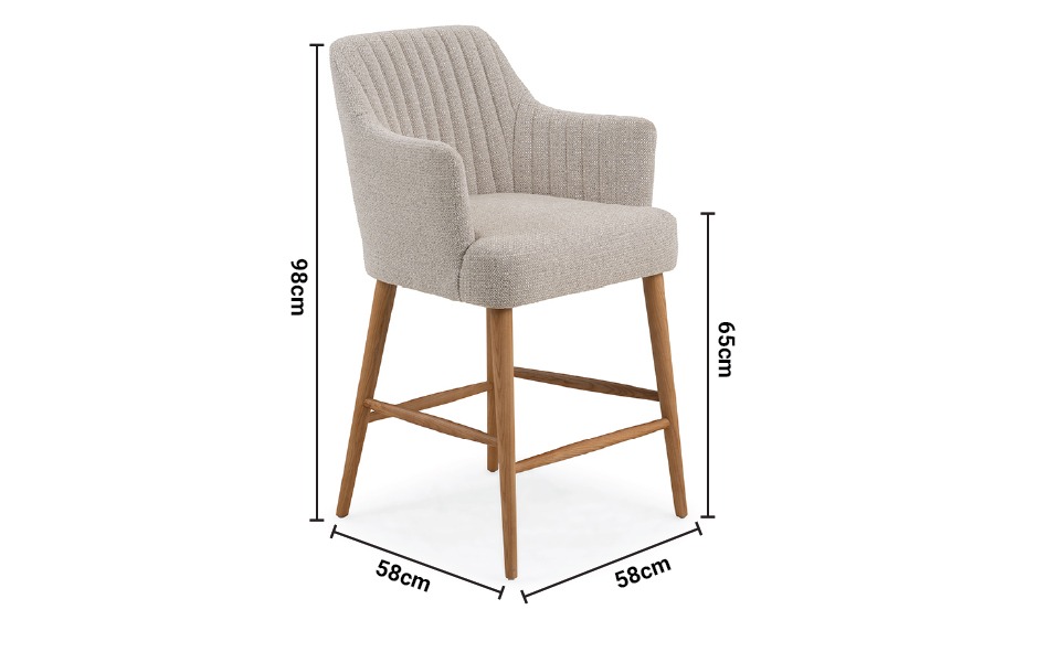 Jane Cream Counter Stool dimensions