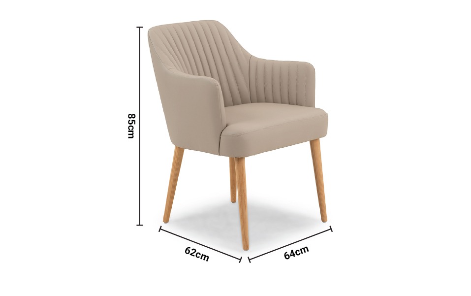 Jane Grey Leather Dining Chair dimensions