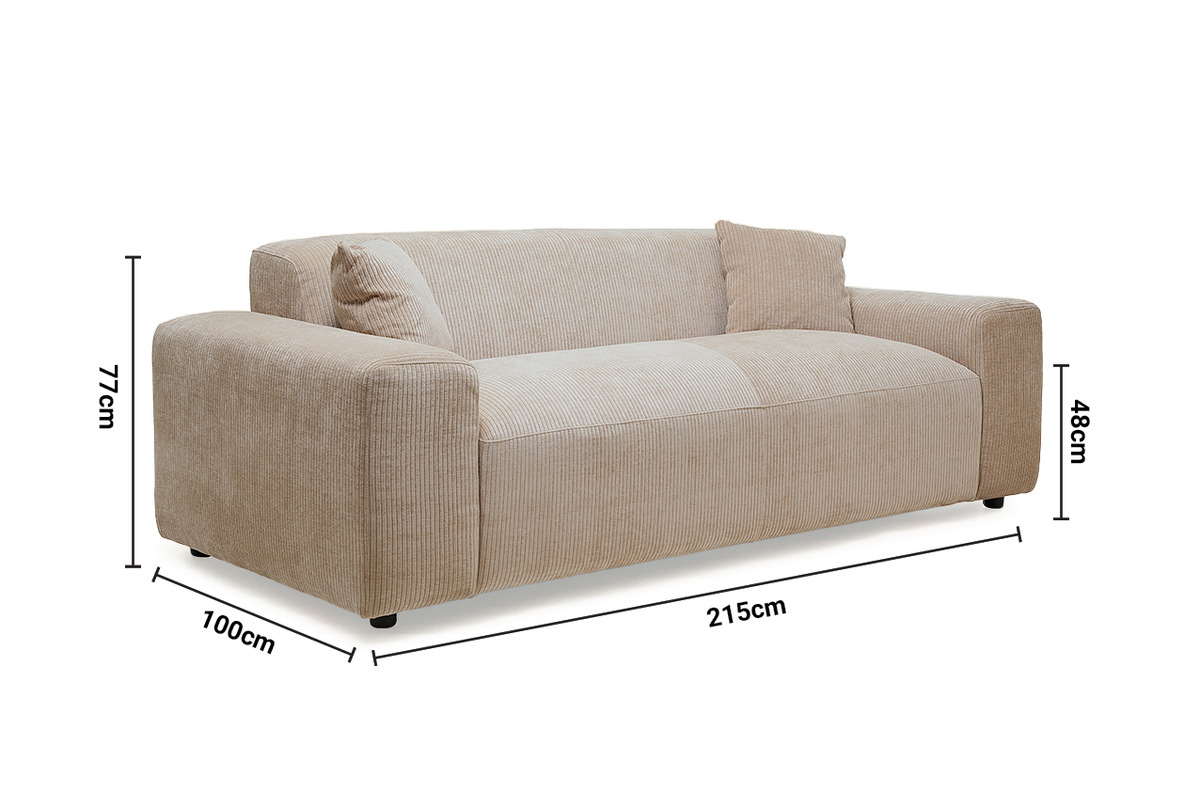 Kennedy 3 Seater Sofa dimensions