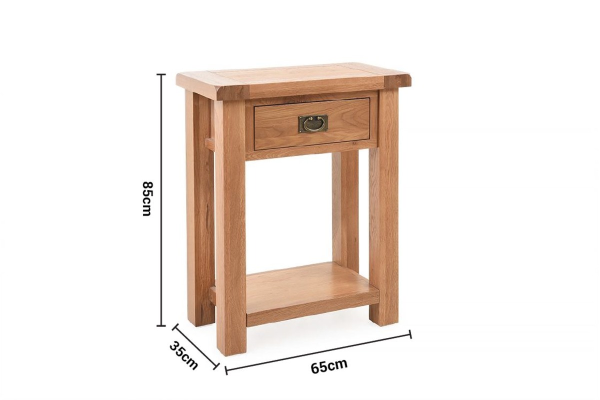 Kingston Oak 1 Drawer Console Table dimensions