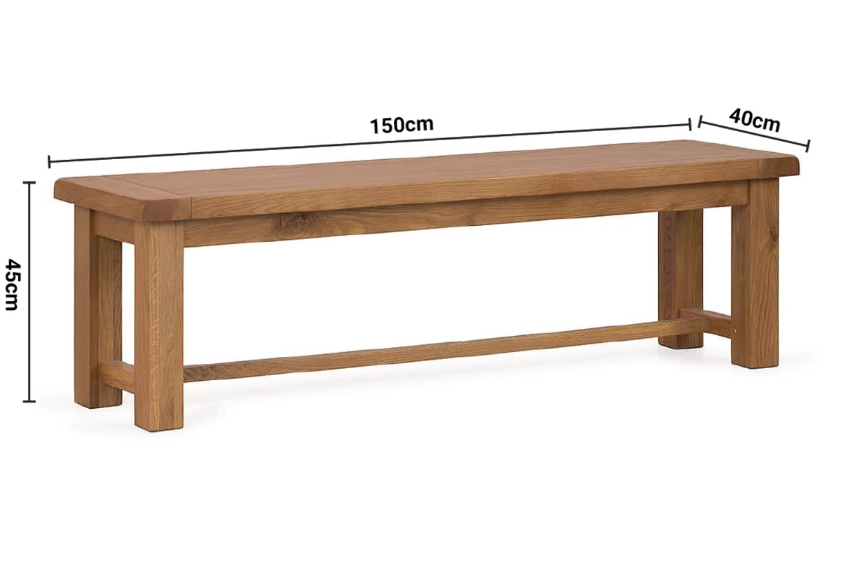 Kingston Oak Bench dimensions