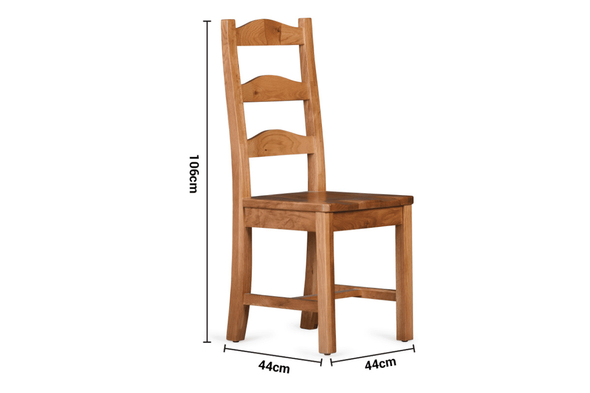 Kingston Oak Dining Chair Ladder Back dimensions