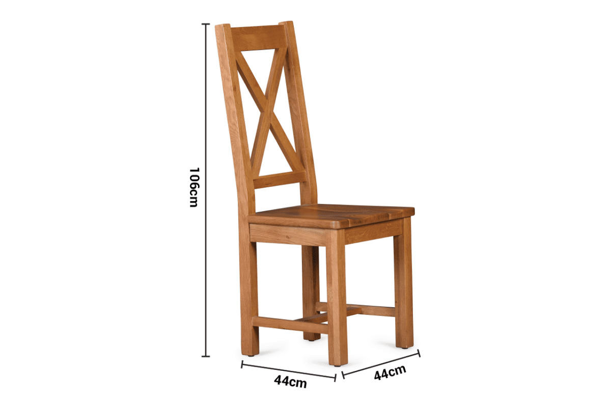 Kingston Oak Dining Chair X Back dimensions