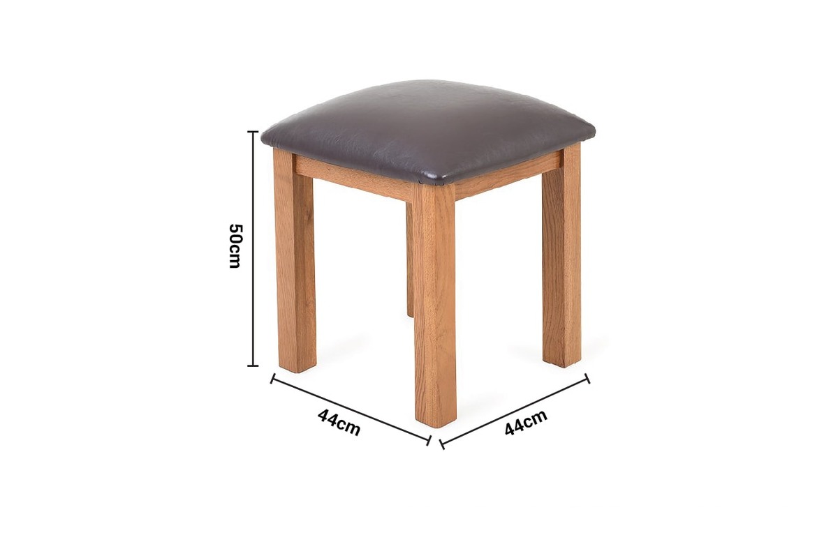 Kingston Oak Dressing Stool dimensions