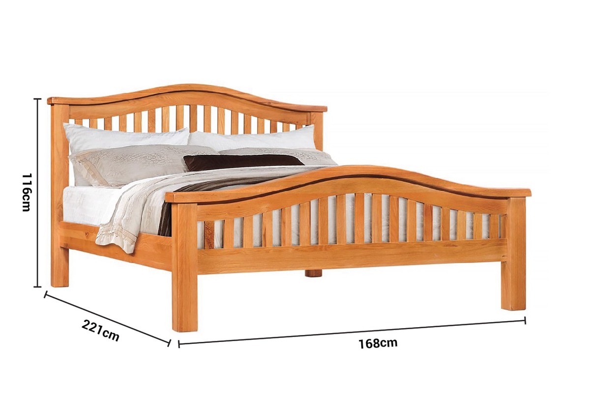 Kingston Oak King 5' Bed Frame dimensions