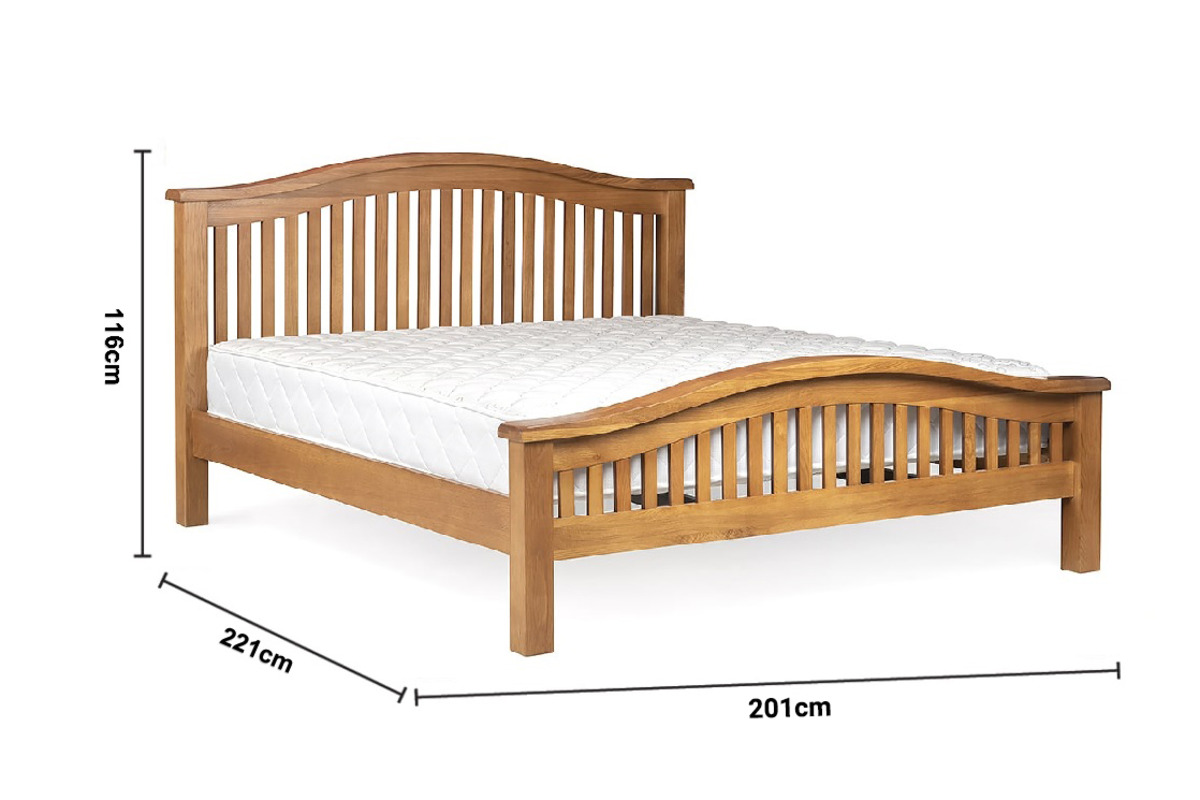 Kingston Oak Super King 6' Bed Frame dimensions