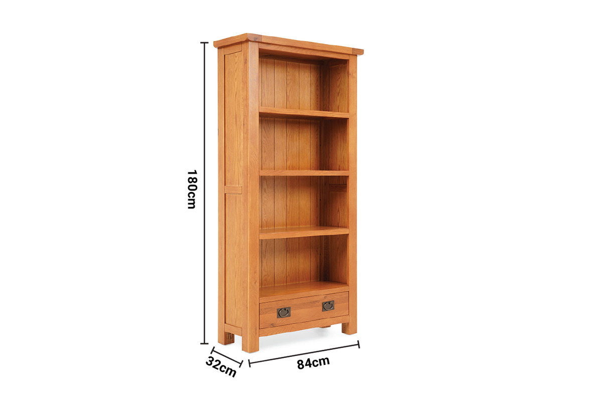 Kingston Oak Tall Bookcase dimensions