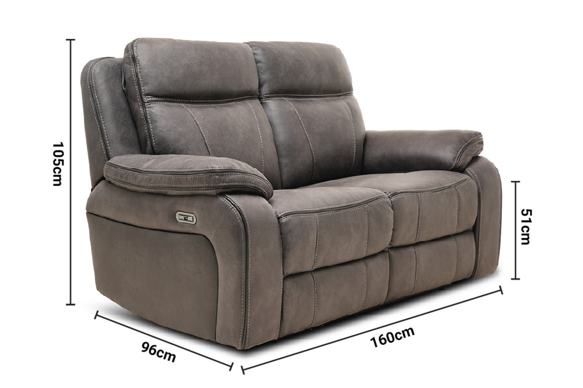 Lansdowne Electric Recliner 2 Seater Sofa dimensions