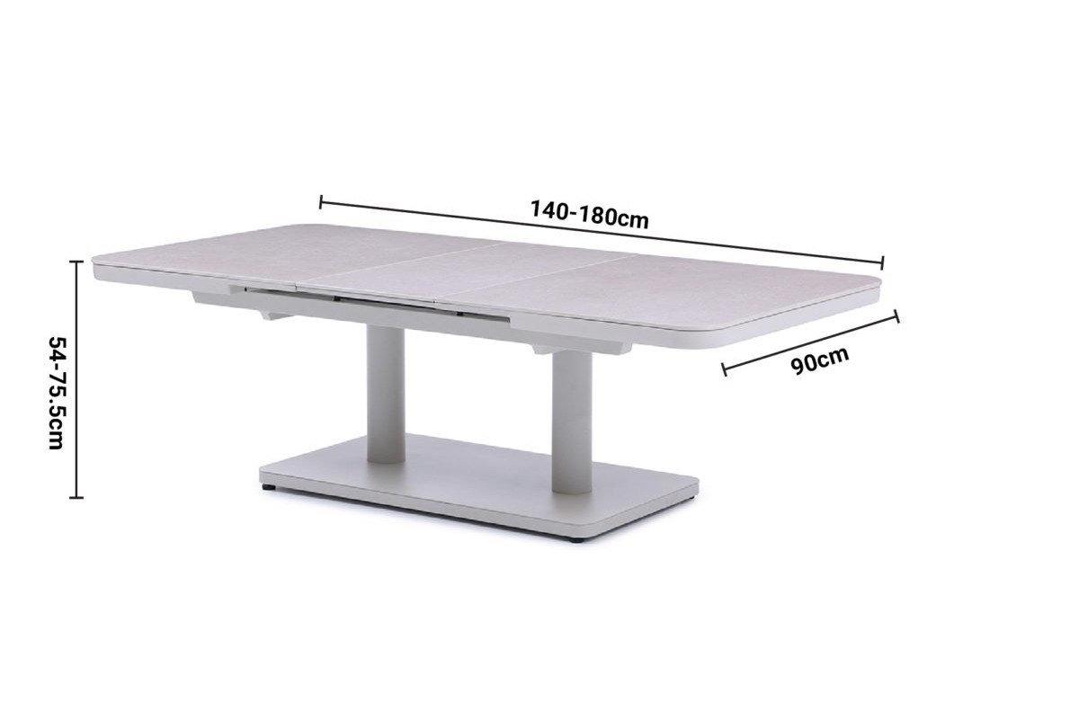 Lazio Pop Up Extendable Table dimensions