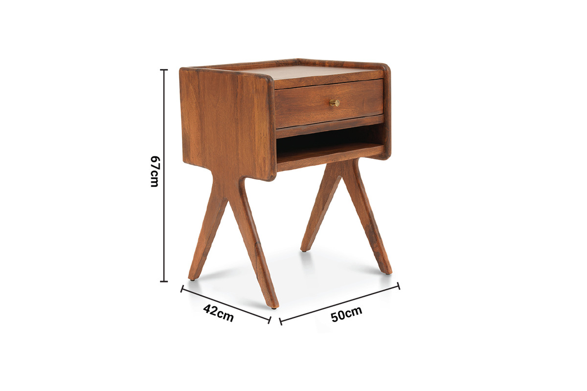 Leo 1 Drawer Side Table dimensions