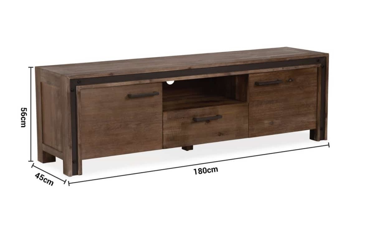 Lex Brown 1 Drawer 2 Door TV Stand dimensions