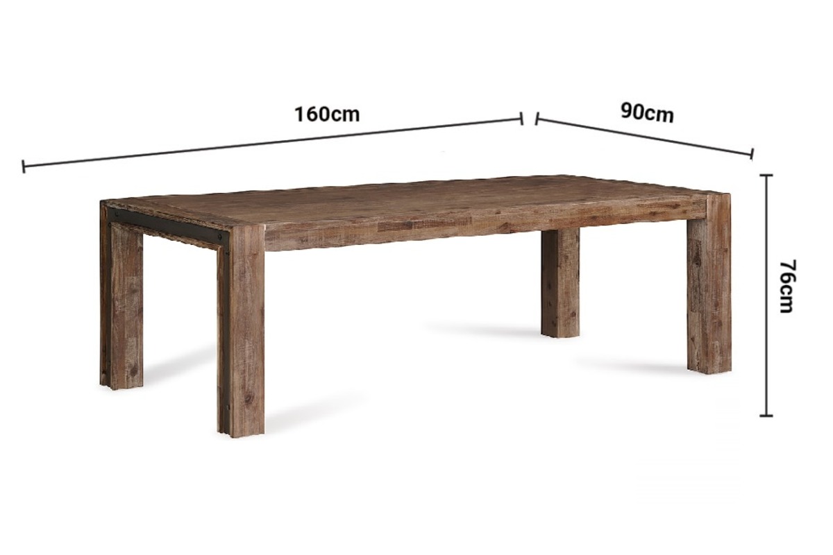 Lex Brown Dining Table 1.6m dimensions