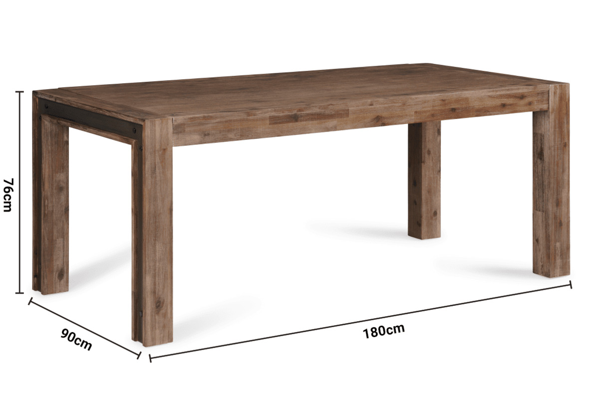 Lex Brown Dining Table 1.8m dimensions