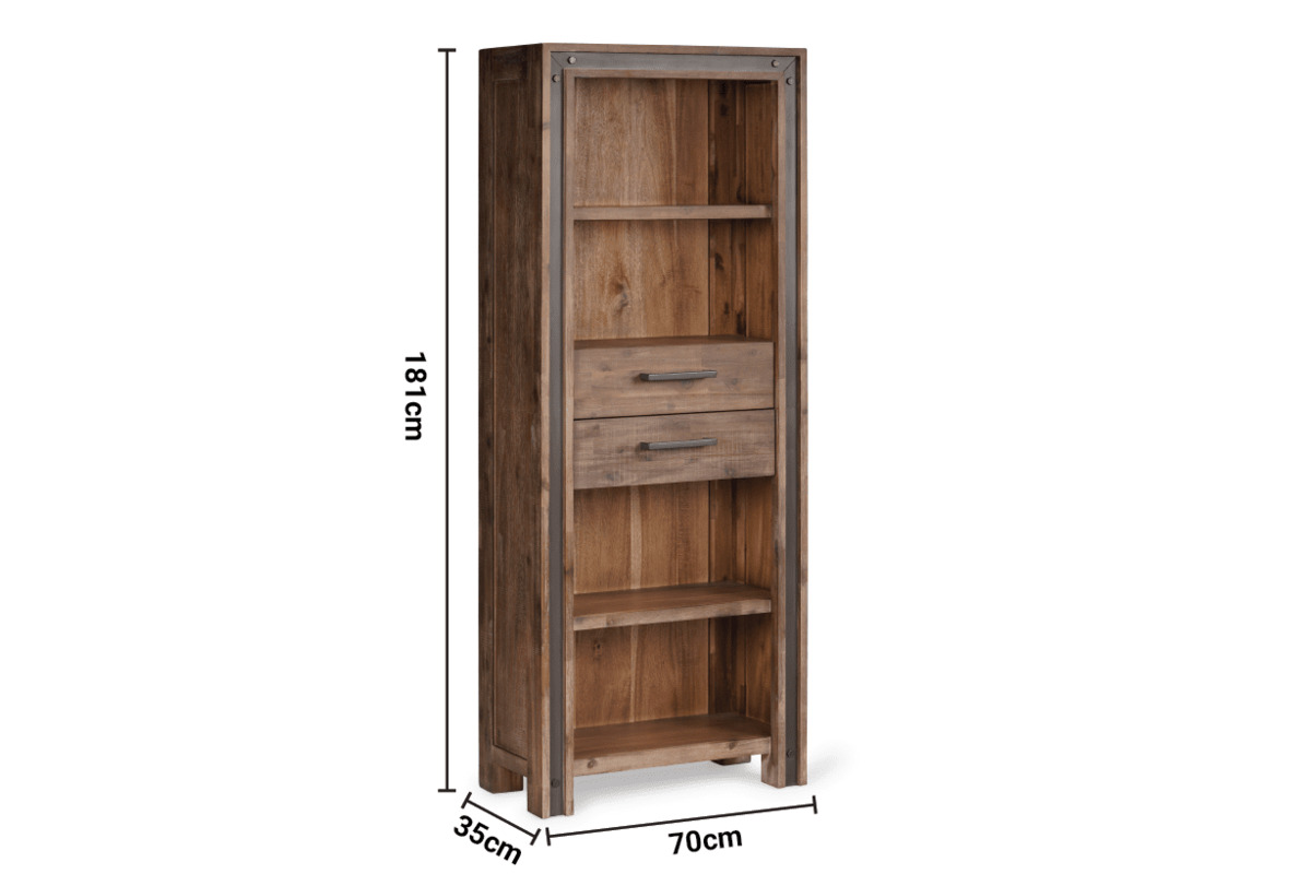 Lex Brown Tall Bookcase dimensions