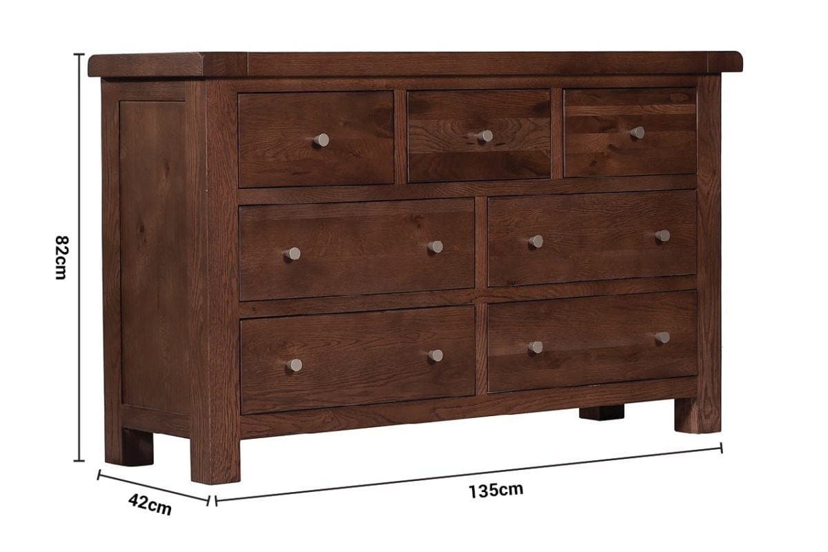 Luxor Walnut 7 Drawers Chest dimensions