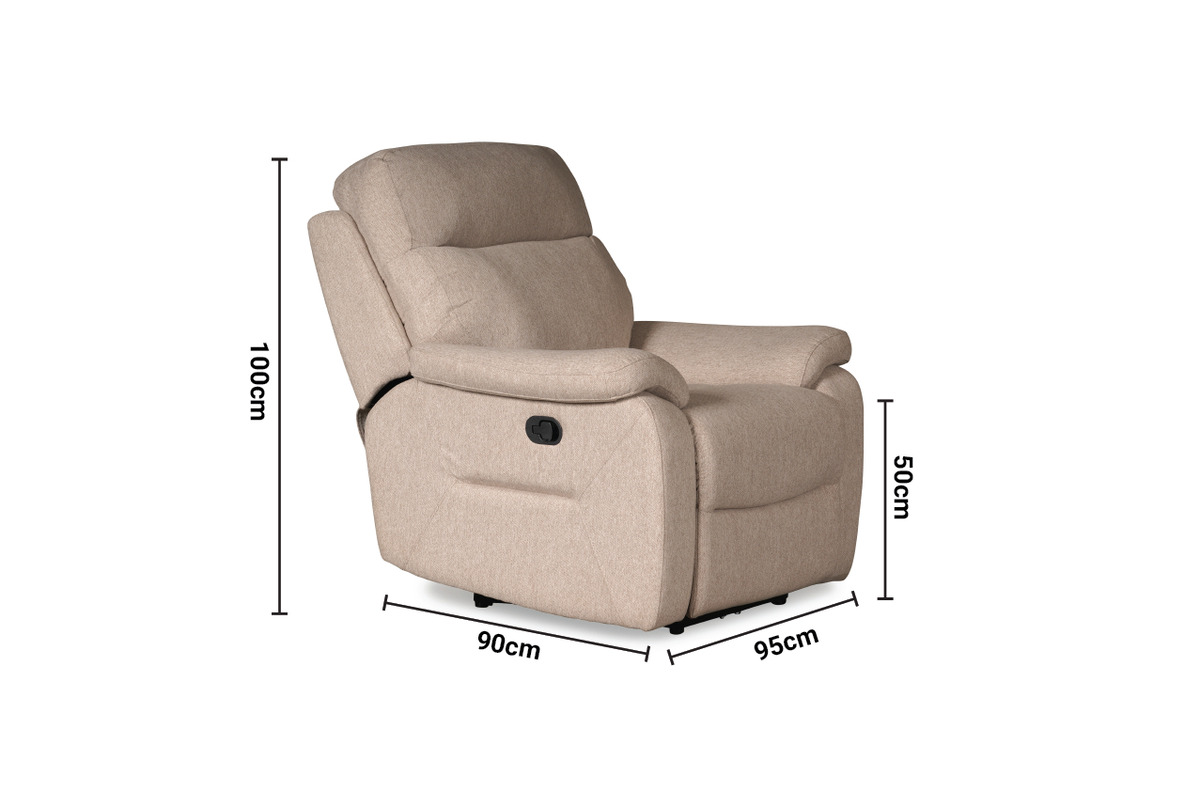 Marlow Cream Manual Recliner Armchair dimensions