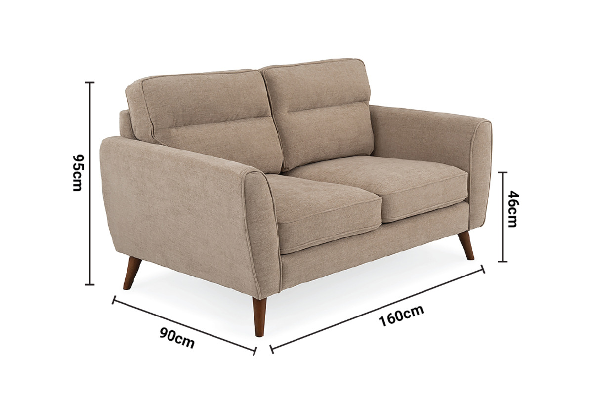 Milner Cream 2 Seater Sofa dimensions
