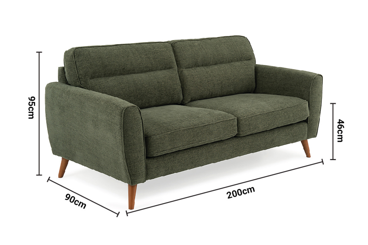 Milner Green 3 Seater Sofa dimensions
