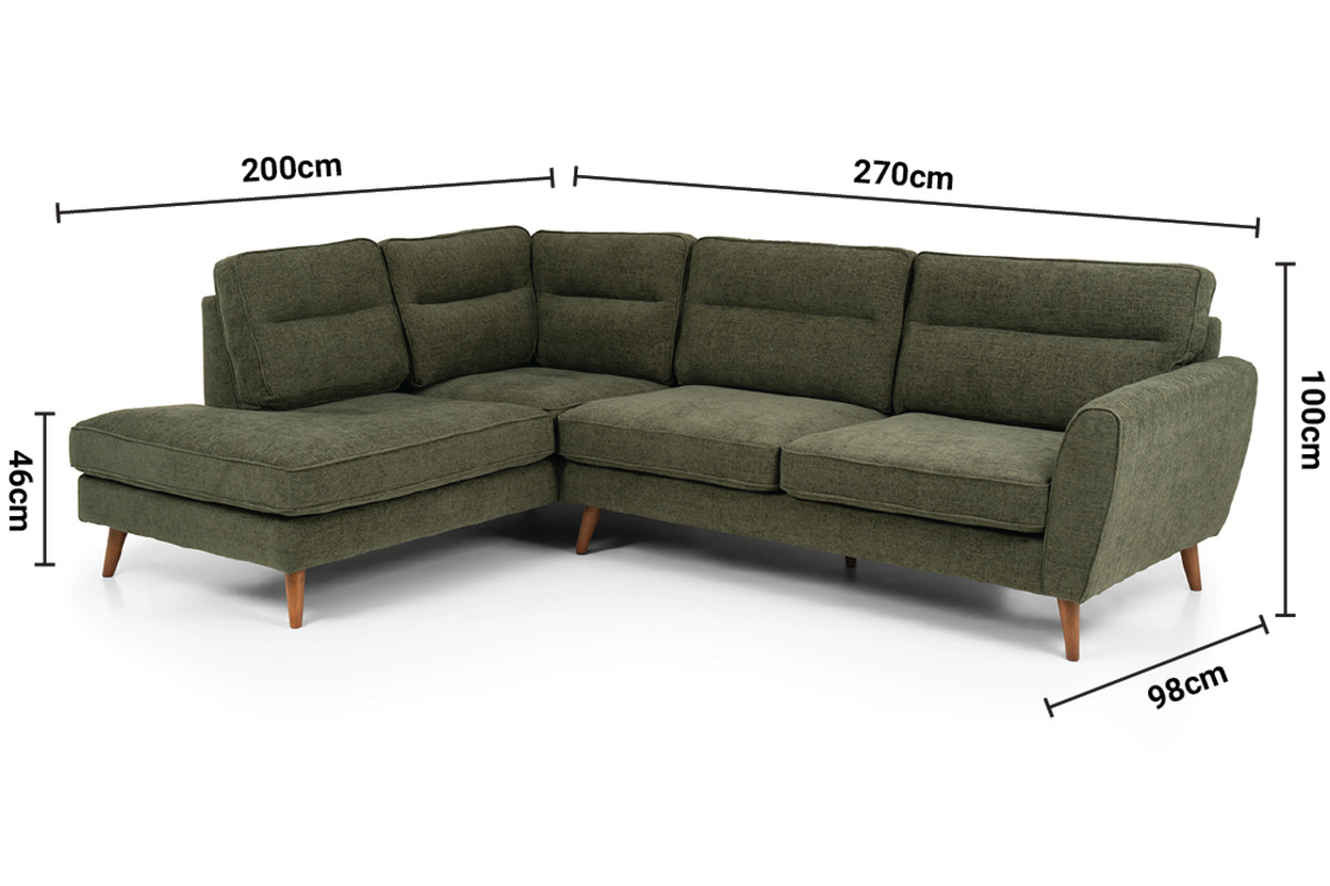 Milner Green LHF Corner Sofa dimensions