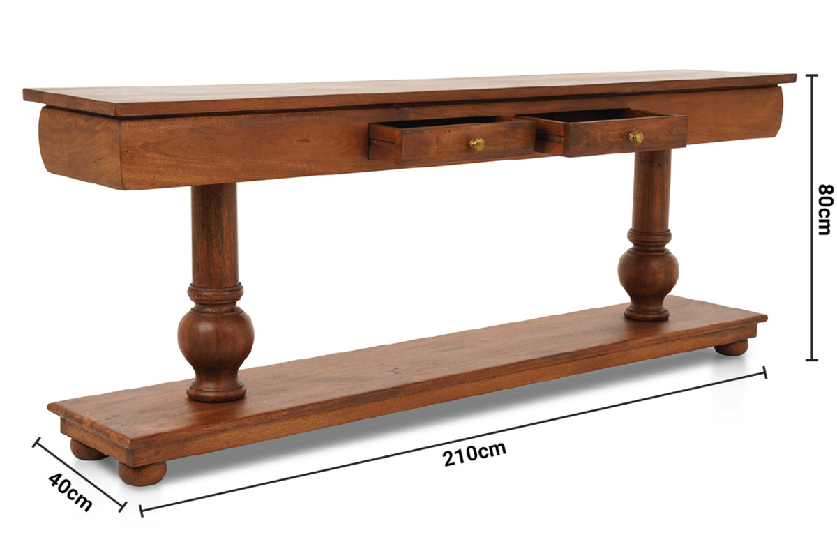 Milton 2 Drawer Console Table dimensions