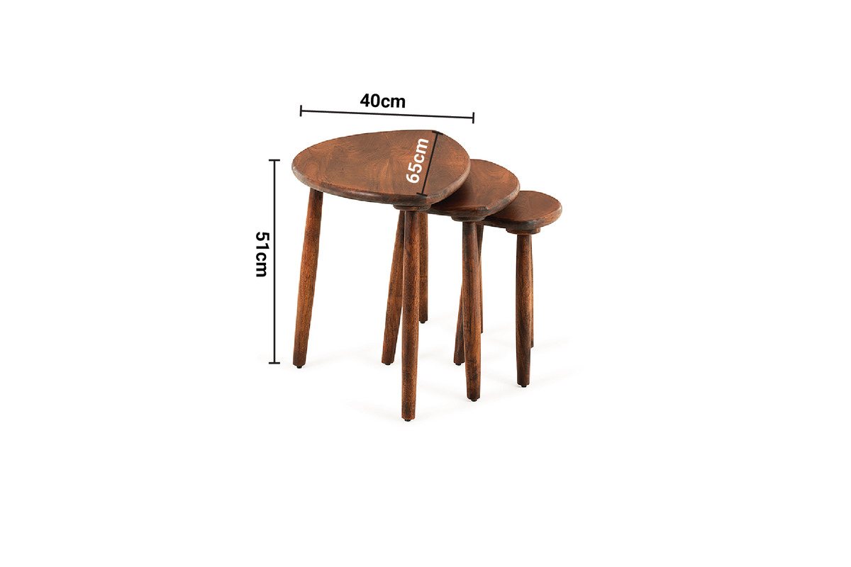 Monterrey Nest of 3 Tables dimensions