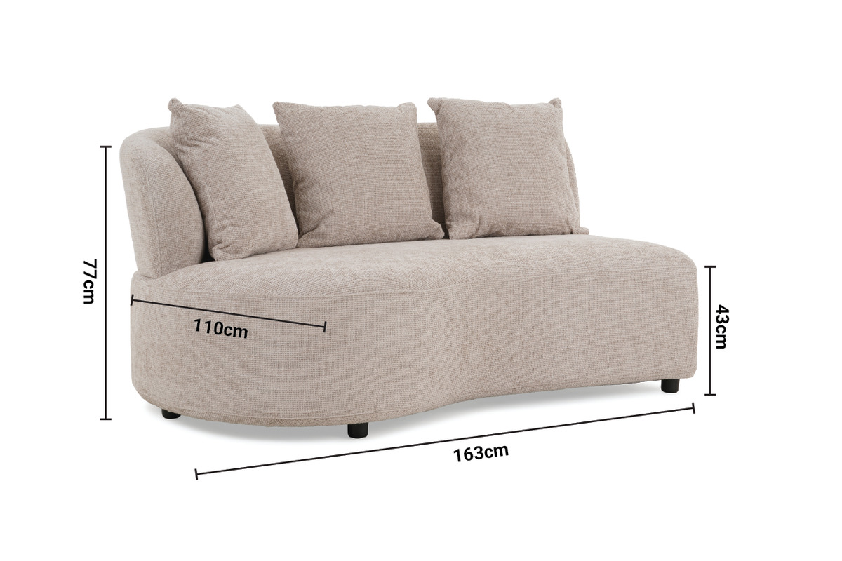 New Orleans 2 Seater 1 Arm Sofa LHF dimensions