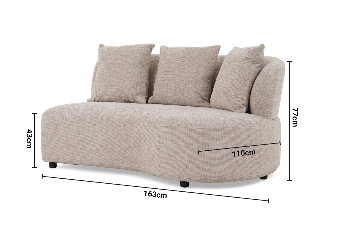 New Orleans 2 Seater 1 Arm Sofa RHF dimensions
