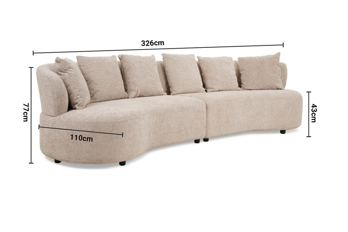 New Orleans 4 Seater Sofa dimensions