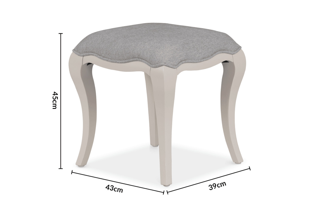 Newport Light Grey Dressing Stool dimensions