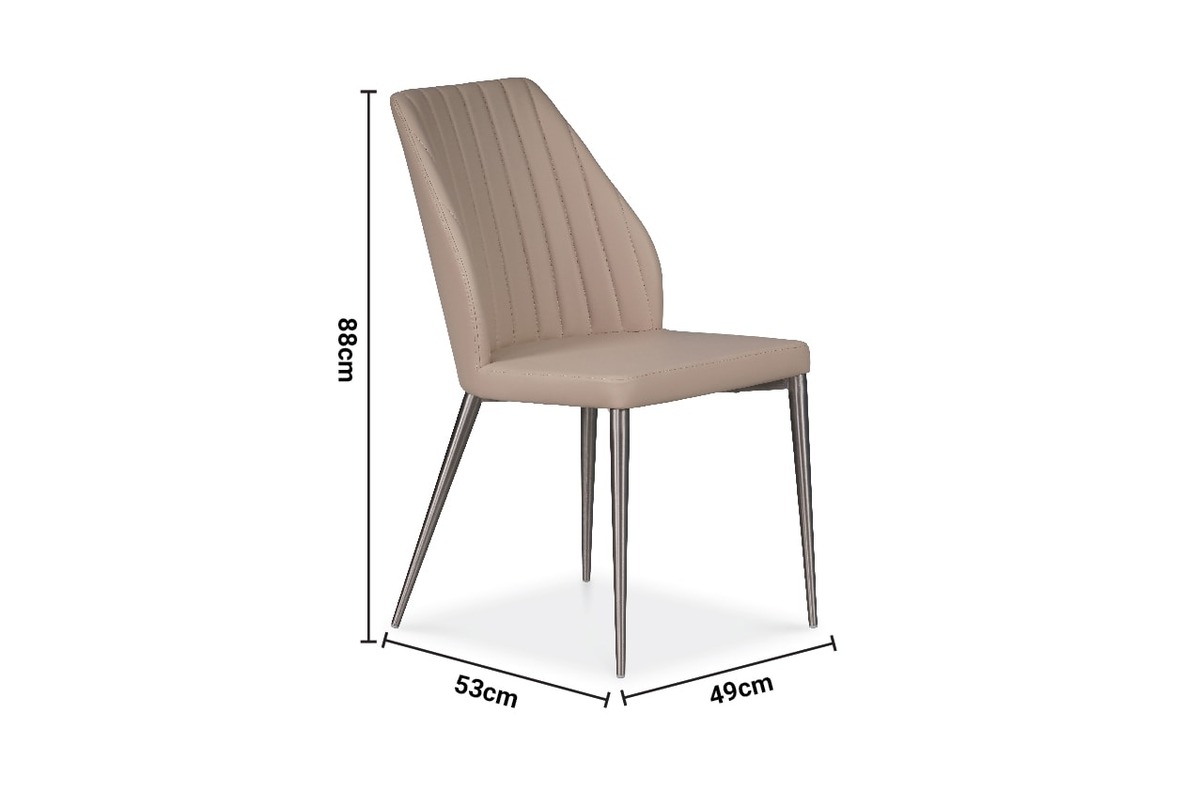 Node Cappuccino Faux Leather Dining Chair dimensions