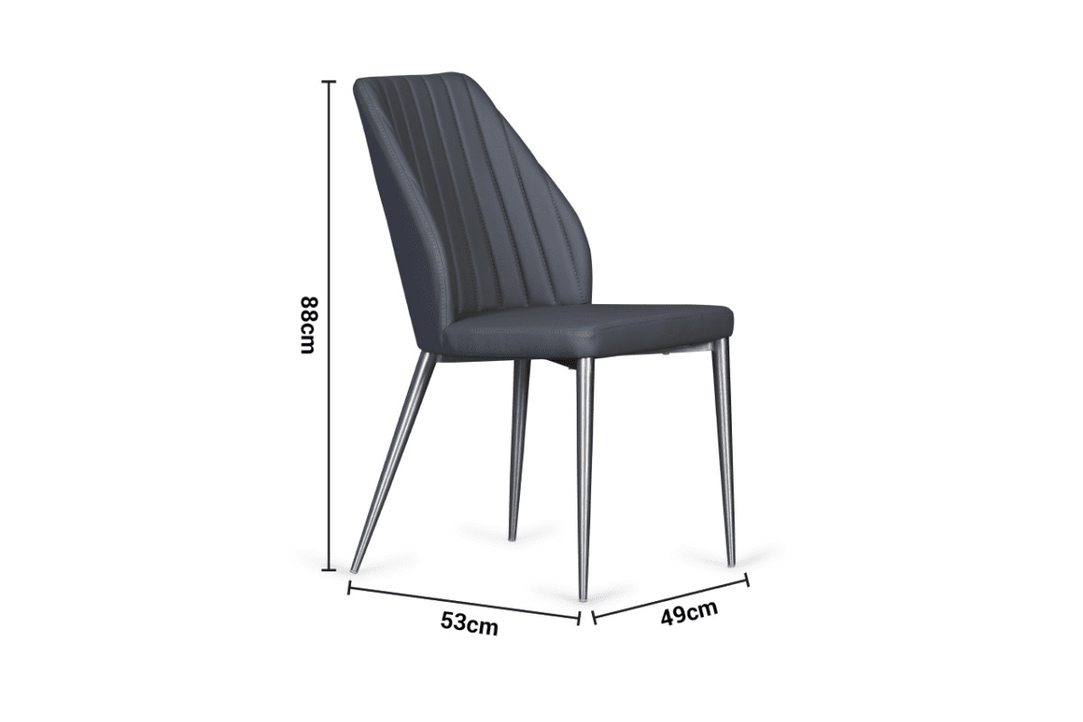 Node Grey Faux Leather Dining Chair dimensions