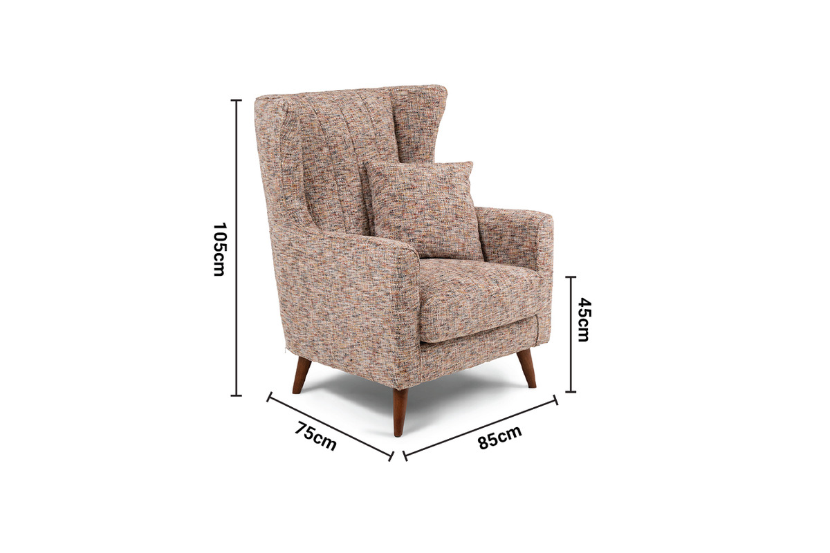 Notting Bay Light Grey Speckled Armchair dimensions
