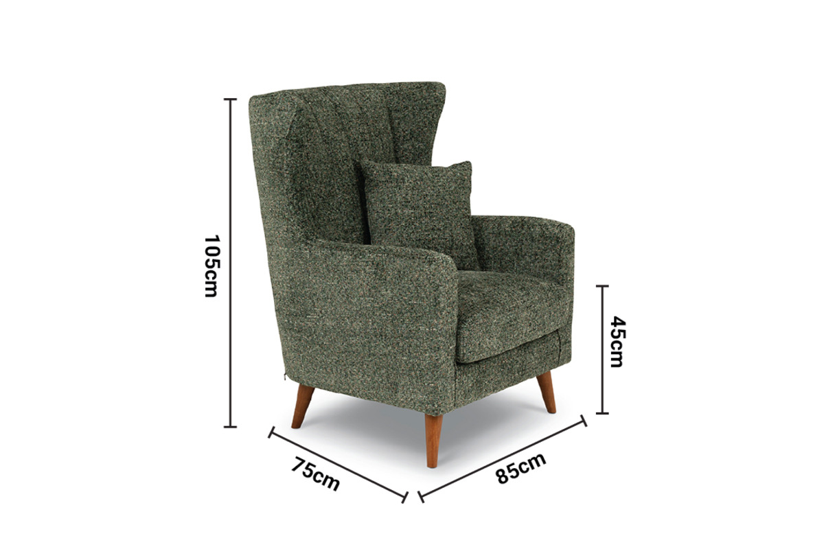 Notting Bay Speckled Green Armchair dimensions