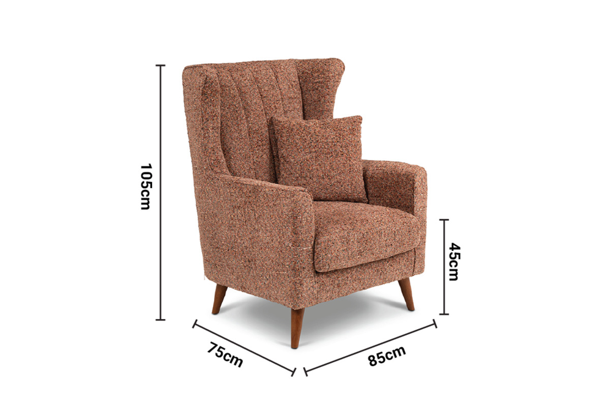 Notting Bay Speckled Ruby Armchair dimensions