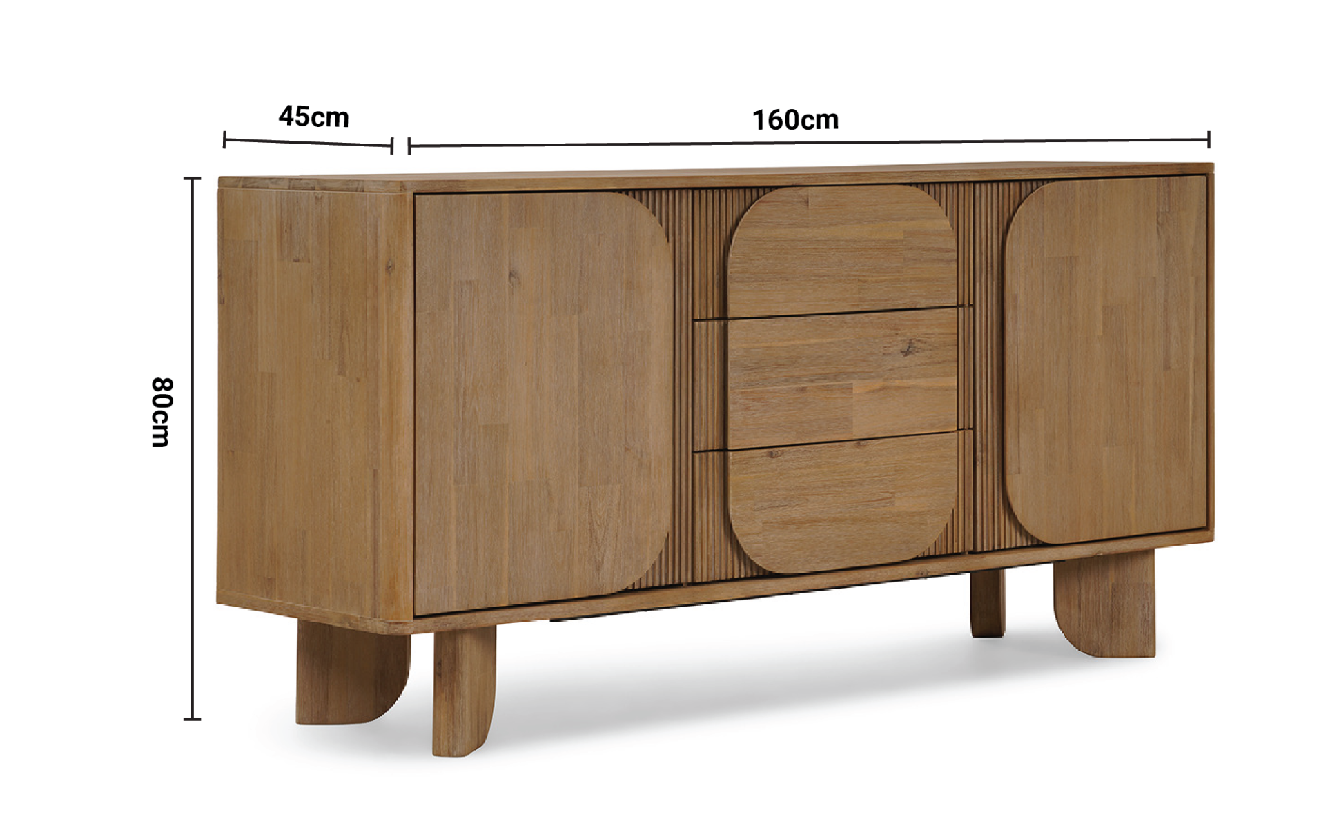 Oki 2 Doors 3 Drawers Sideboard dimensions