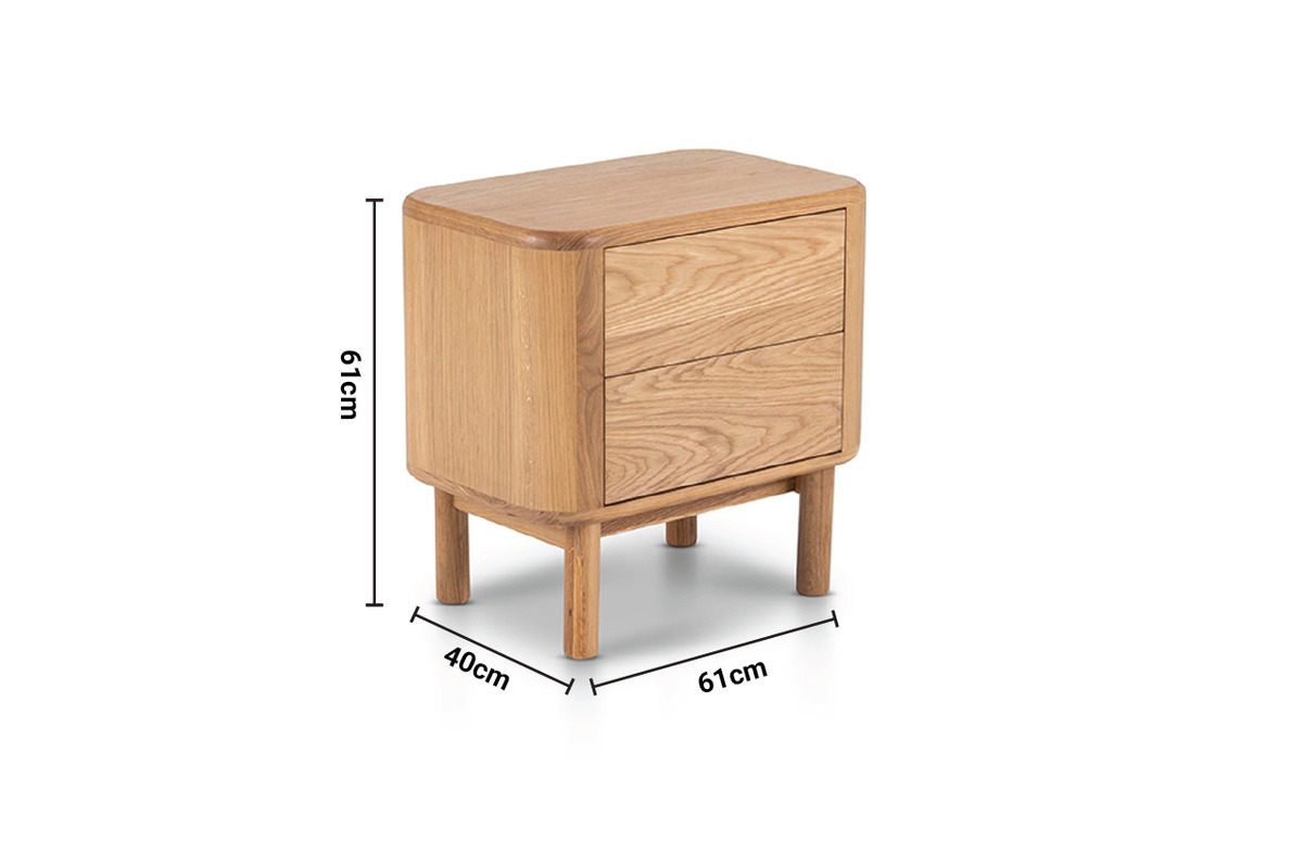 Oslo Oak Bedside Table dimensions