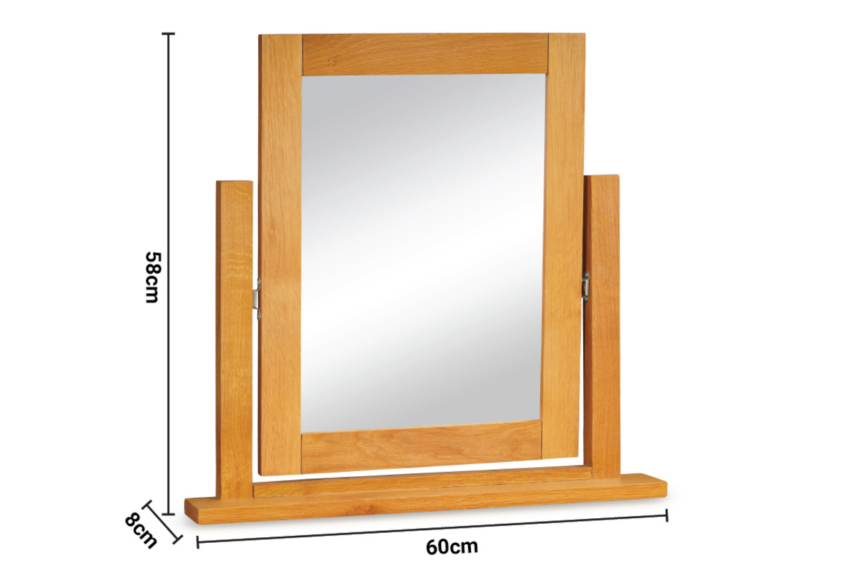 Paloma Oak Dressing Mirror dimensions