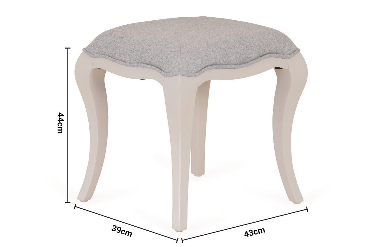 Paris Light Grey Dressing Stool dimensions