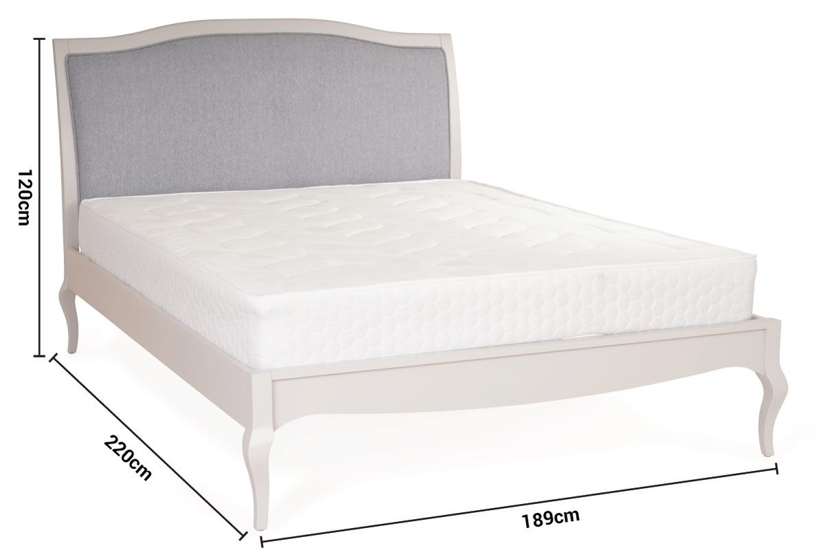Paris Light Grey Super King 6' Bed Frame dimensions