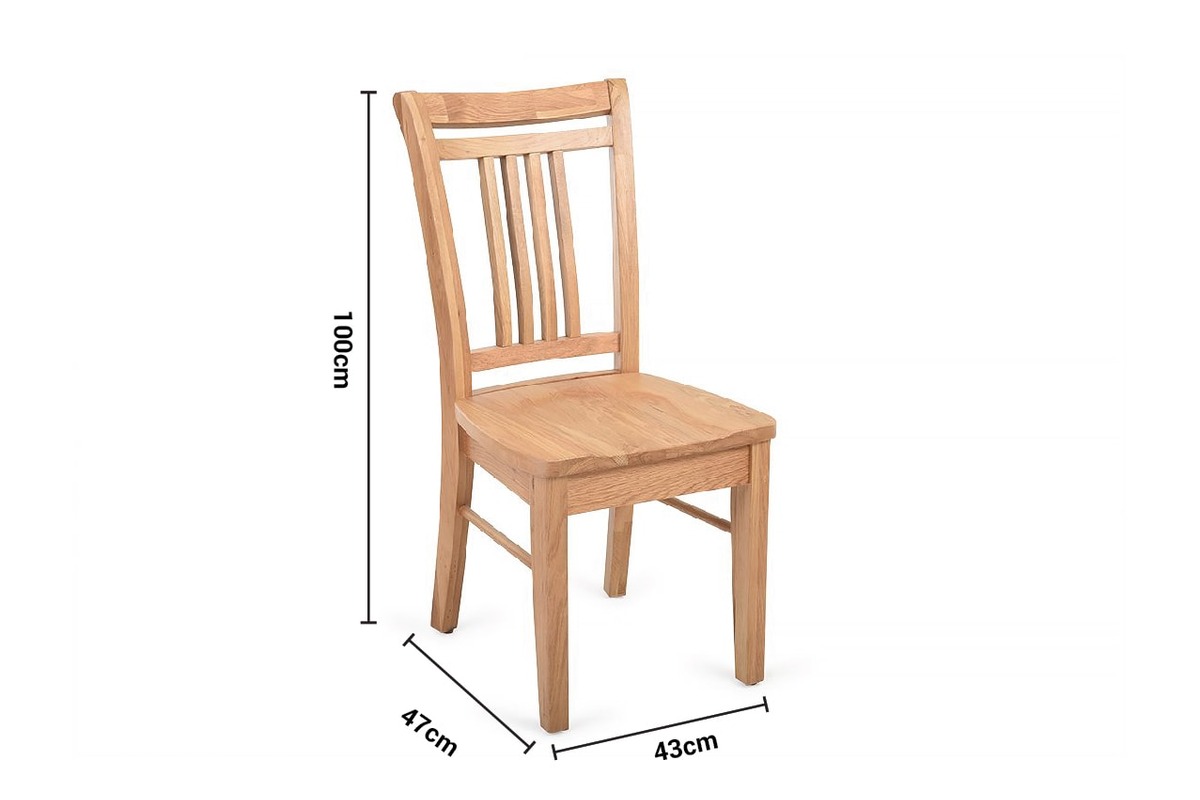 Queensland Oak Dining Chair dimensions