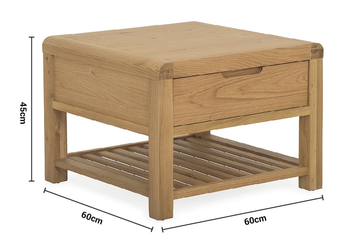 Radcliff Oak 1 Drawer Coffee Table dimensions