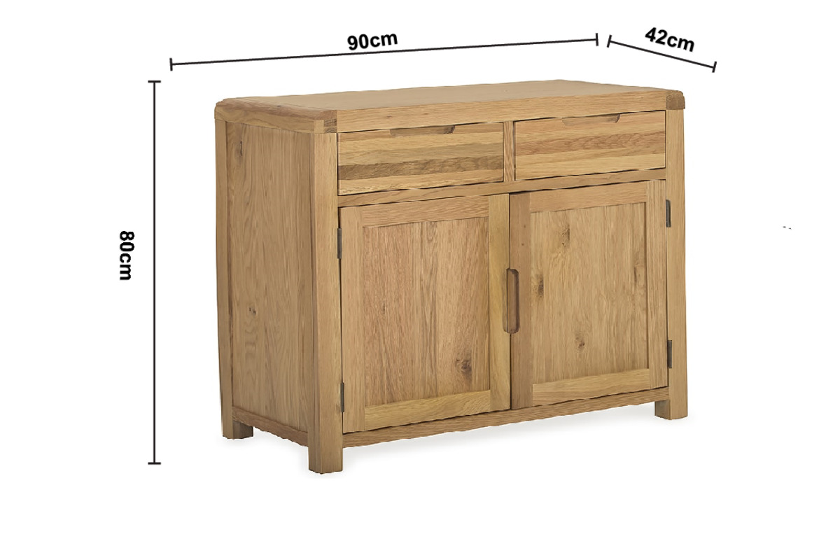Radcliff Oak 2 Drawer 2 Door Sideboard dimensions
