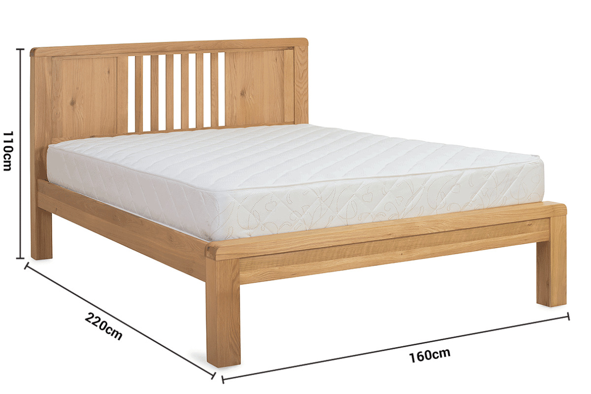 Radcliff Oak King 5' Bed Frame dimensions